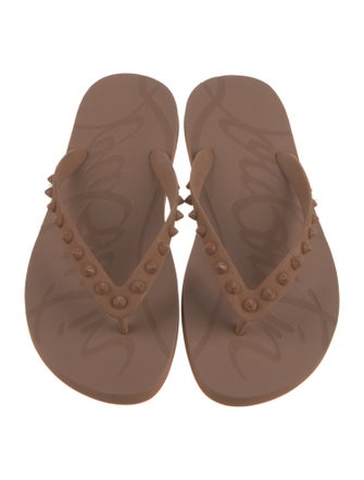 Christian Louboutin Rubber Studded Accents Flip Flops