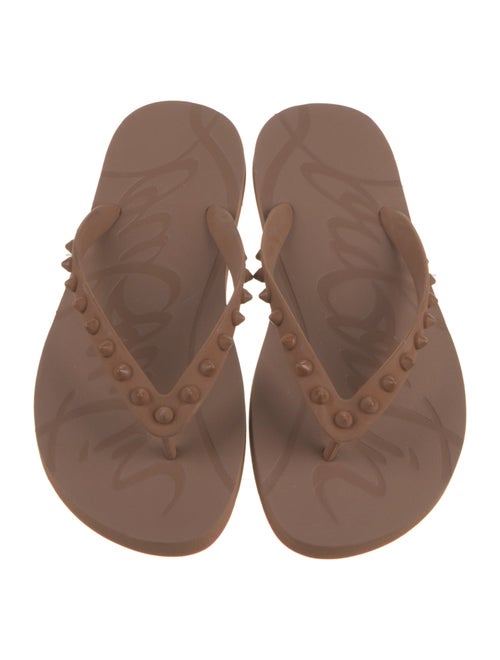 Christian Louboutin Rubber Studded Accents Flip Flops