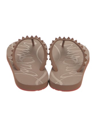 Christian Louboutin Rubber Studded Accents Flip Flops