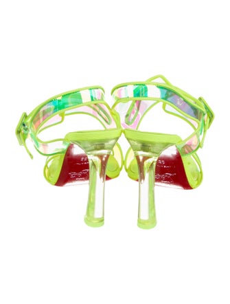 Christian Louboutin PVC Printed Slingback Sandals