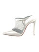 Christian Louboutin Leather Crystal Embellishments Mules