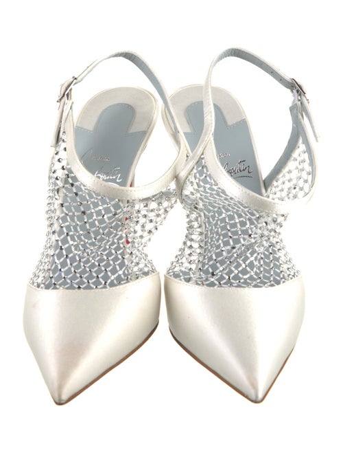 Christian Louboutin Leather Crystal Embellishments Mules