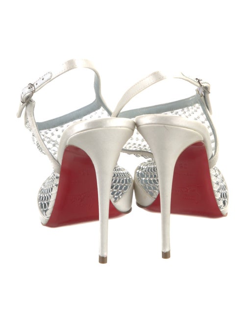 Christian Louboutin Leather Crystal Embellishments Mules