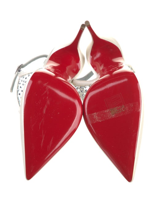 Christian Louboutin Leather Crystal Embellishments Mules