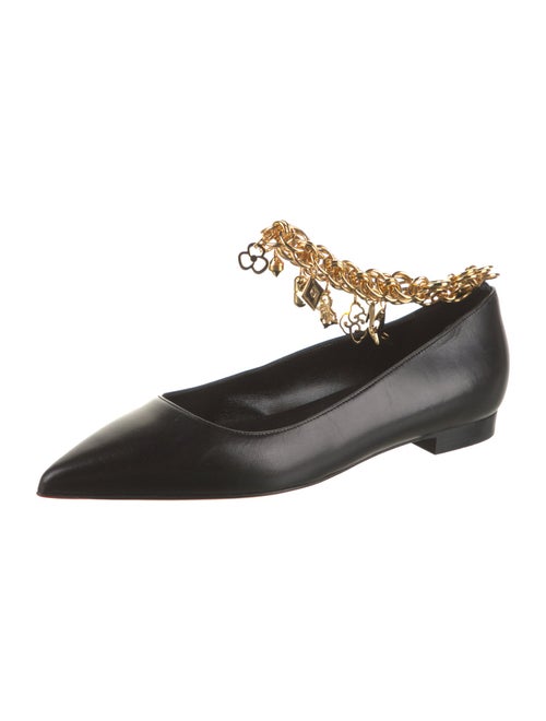 Christian Louboutin Leather Chain-Link Accents Ballet Flats