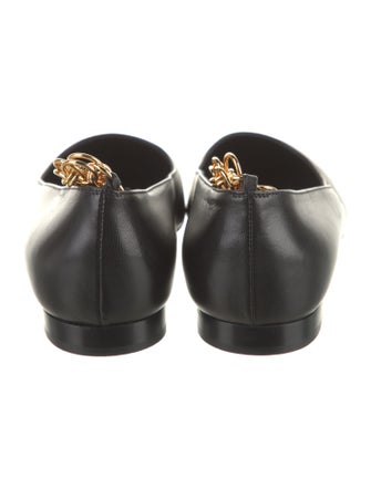 Christian Louboutin Leather Chain-Link Accents Ballet Flats