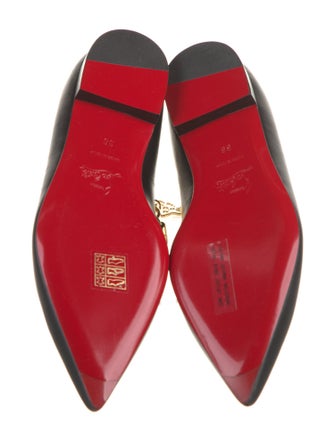 Christian Louboutin Leather Chain-Link Accents Ballet Flats