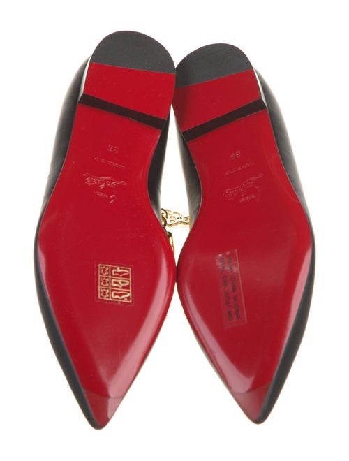 Christian Louboutin Leather Chain-Link Accents Ballet Flats