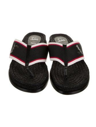 Christian Louboutin Leather Printed Slides