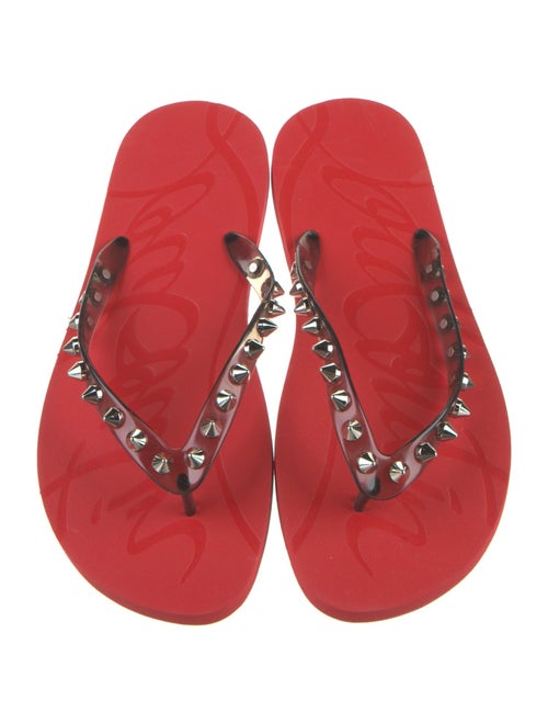 Christian Louboutin Spike Accents Rubber Flip Flops