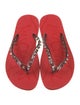 Christian Louboutin Spike Accents Rubber Flip Flops