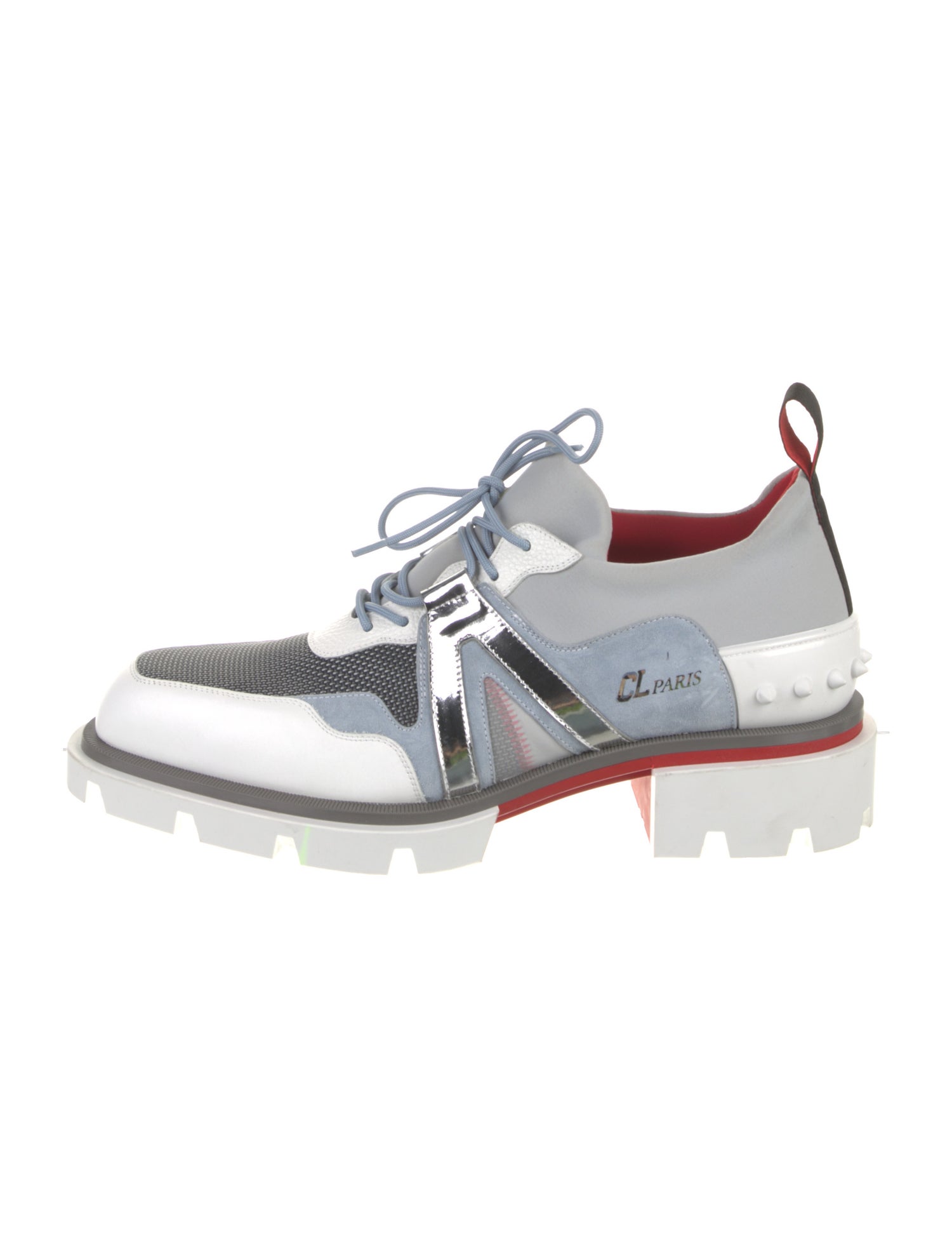 Christian Louboutin Nylon Colorblock Pattern Sneakers