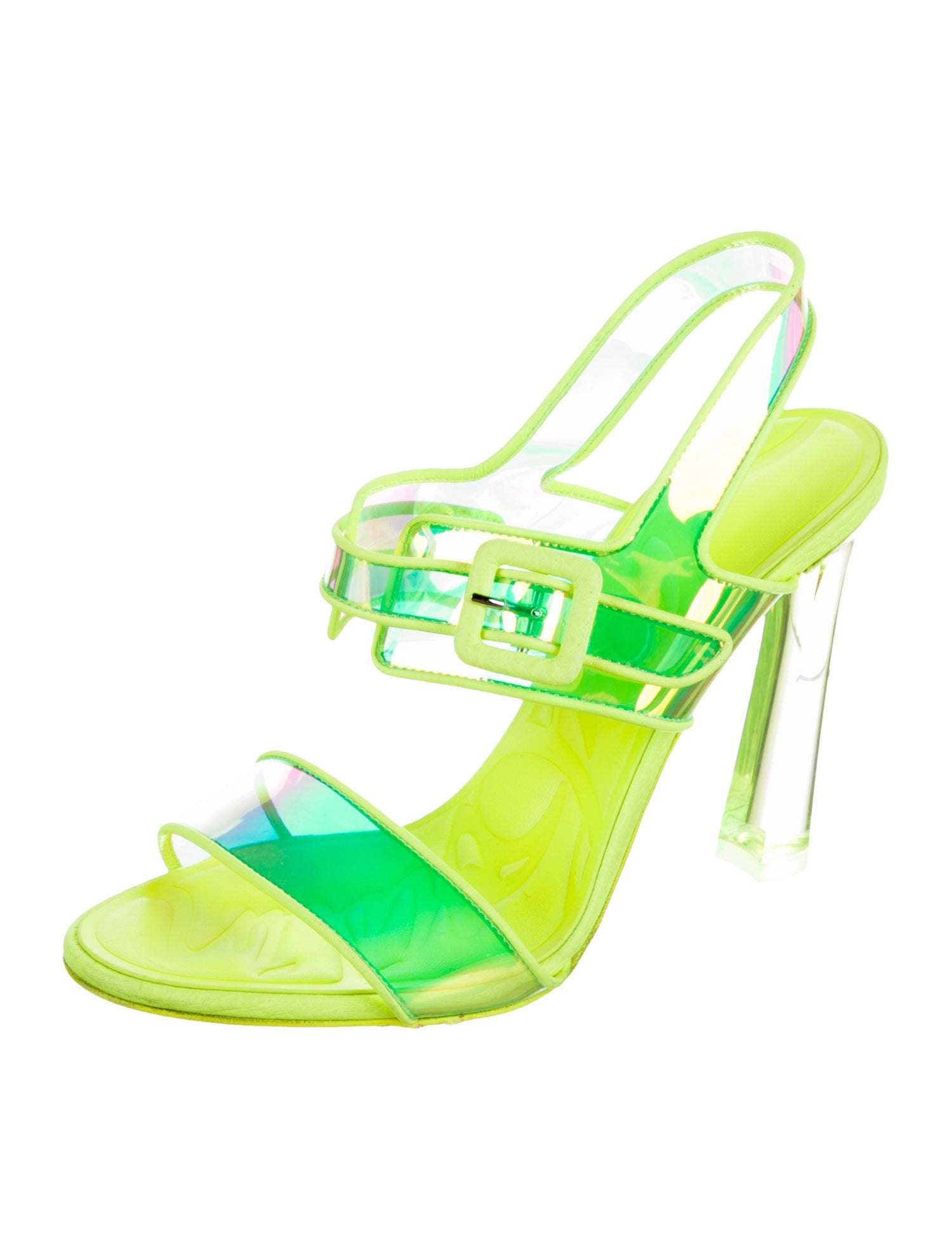 Christian Louboutin PVC Printed Slingback Sandals