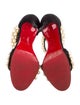 Christian Louboutin Faux Pearl Accents Suede Sandals