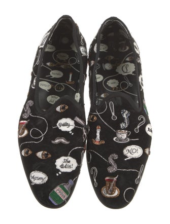 Christian Louboutin Suede Patterned Loafers