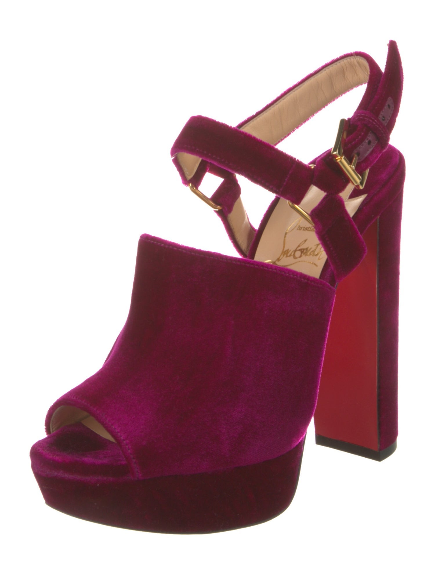Christian Louboutin Velvet Slingback Sandals