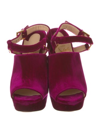 Christian Louboutin Velvet Slingback Sandals