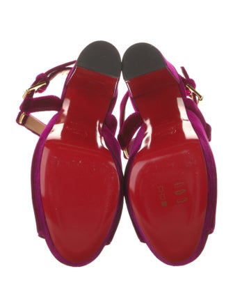 Christian Louboutin Velvet Slingback Sandals