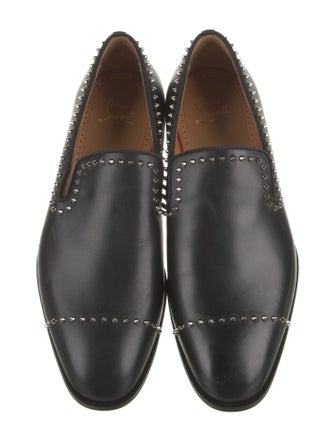 Christian Louboutin Spike Accents Leather Dress Loafers