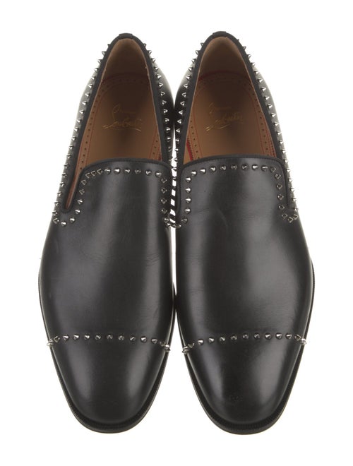 Christian Louboutin Spike Accents Leather Dress Loafers