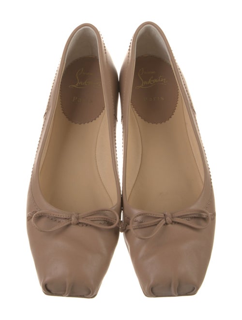 Christian Louboutin Leather Bow Accents Ballet Flats