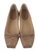 Christian Louboutin Leather Bow Accents Ballet Flats