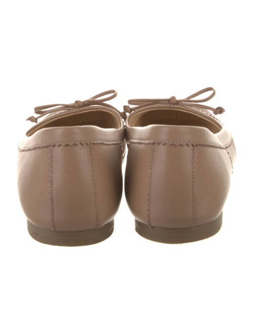 Christian Louboutin Leather Bow Accents Ballet Flats