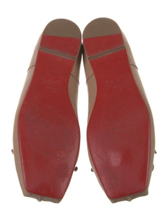 Christian Louboutin Leather Bow Accents Ballet Flats