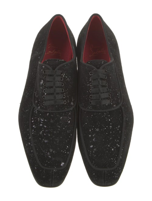 Christian Louboutin Suede Glitter Accents Oxfords