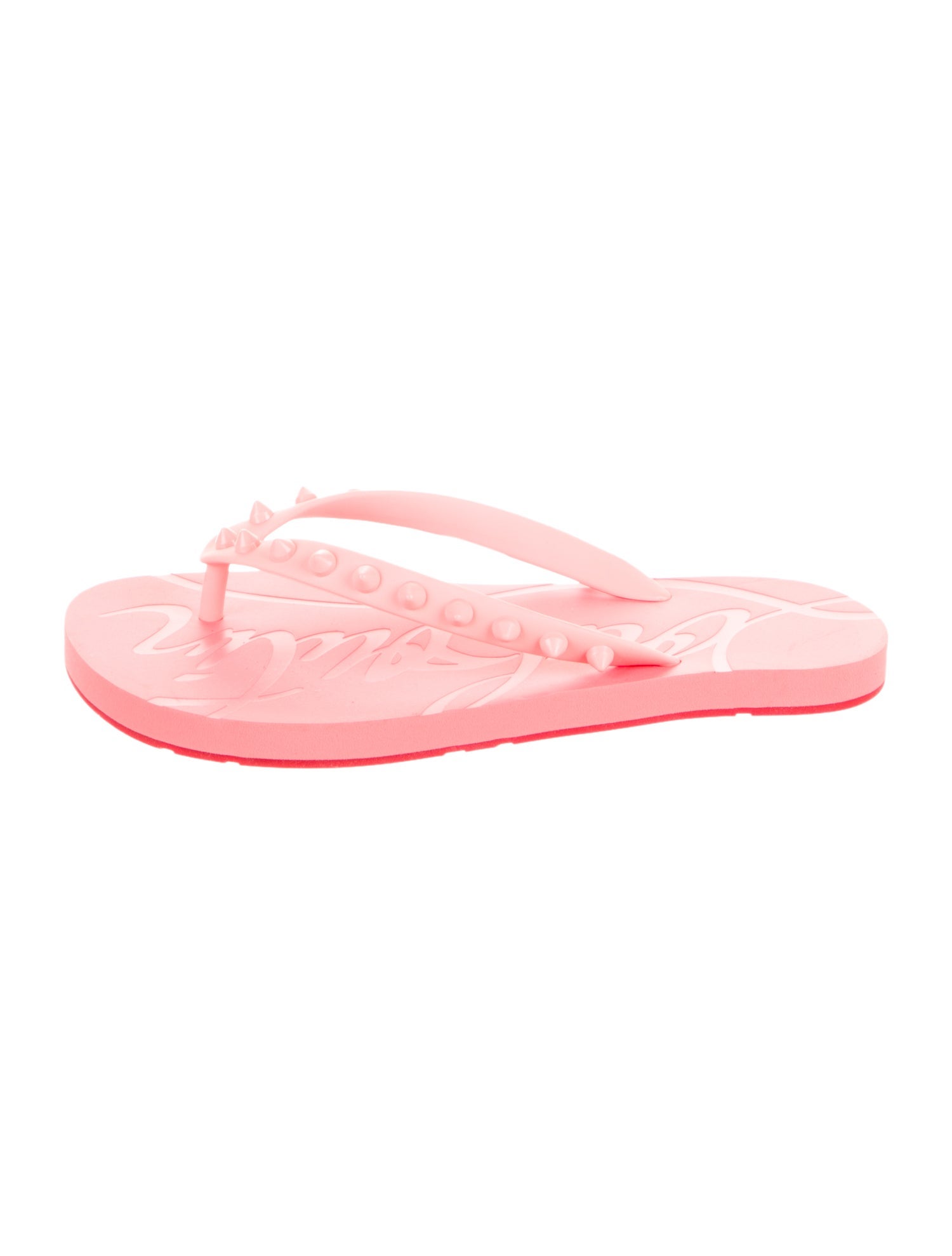 Christian Louboutin Spike Accents Rubber Flip Flops