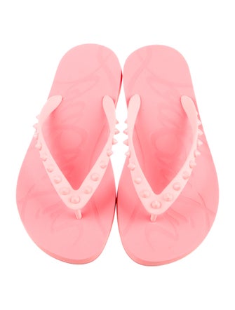 Christian Louboutin Spike Accents Rubber Flip Flops