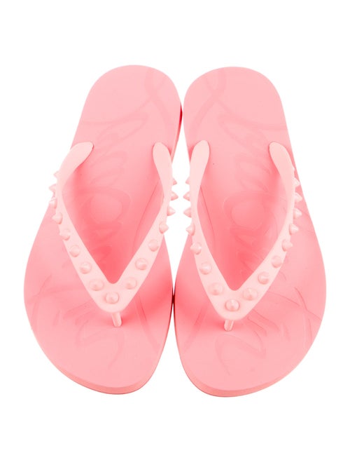 Christian Louboutin Spike Accents Rubber Flip Flops