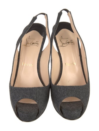 Christian Louboutin Wool Slingback Pumps