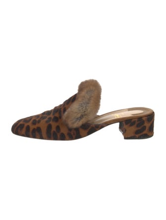 Christian Louboutin Ponyhair Animal Print Mules
