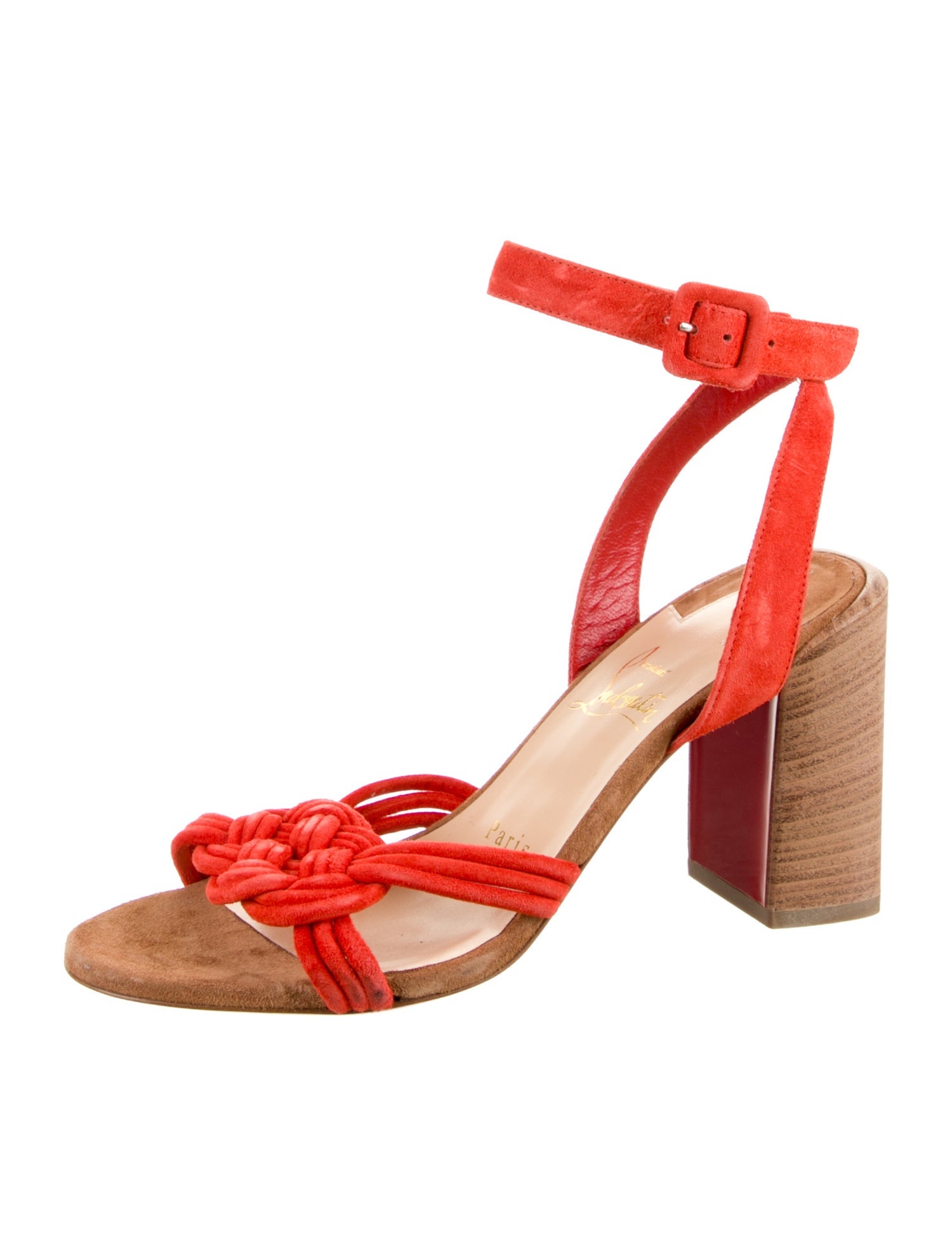 Christian Louboutin Suede Colorblock Pattern Sandals