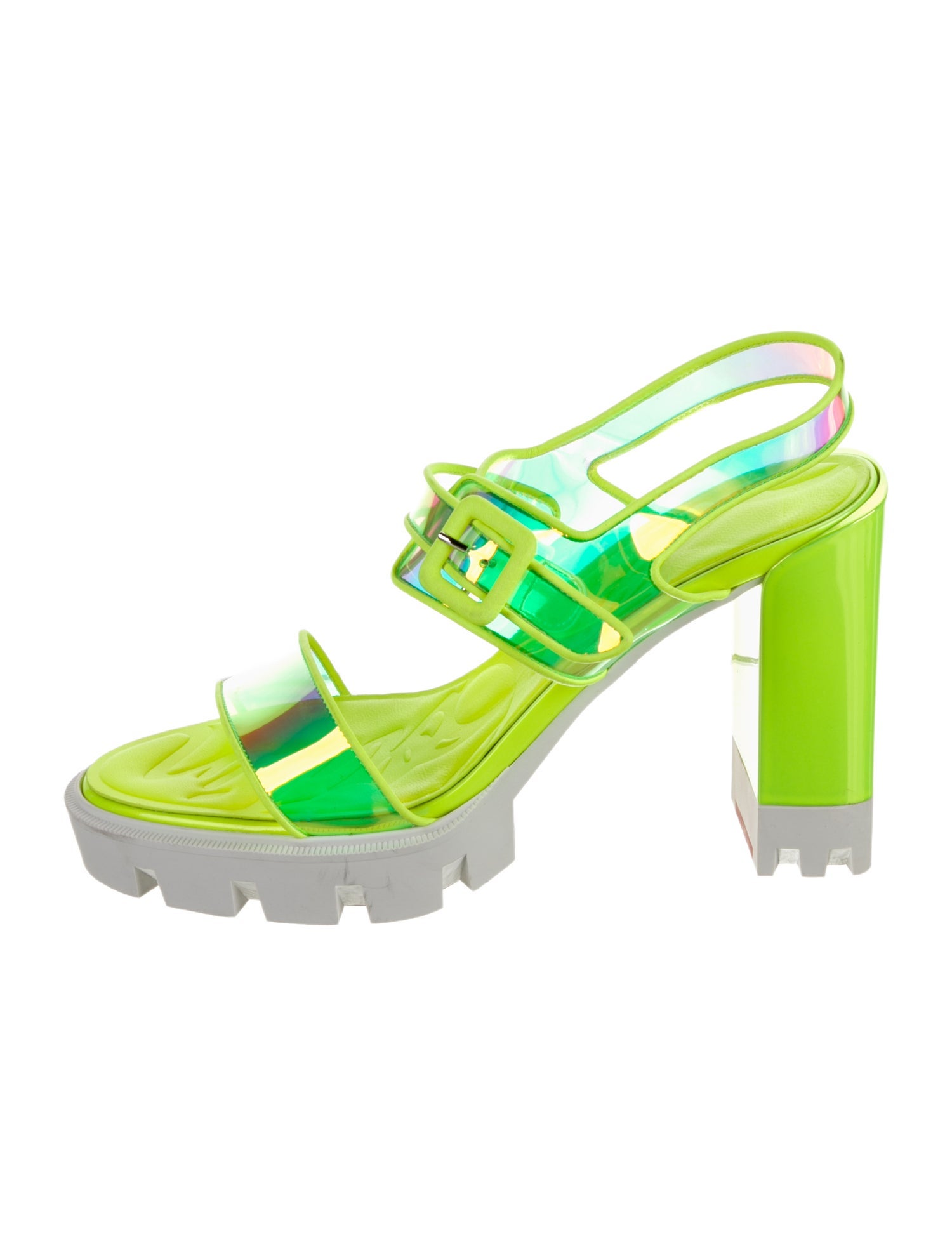 Christian Louboutin PVC Printed Slingback Sandals