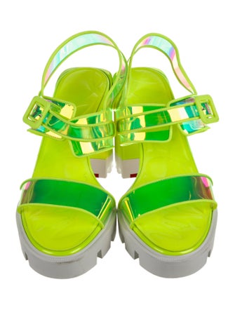 Christian Louboutin PVC Printed Slingback Sandals