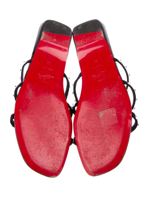 Christian Louboutin Spike Accents Suede Slides