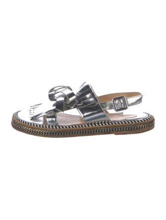Christian Louboutin Chain-Link Accent Leather Espadrilles