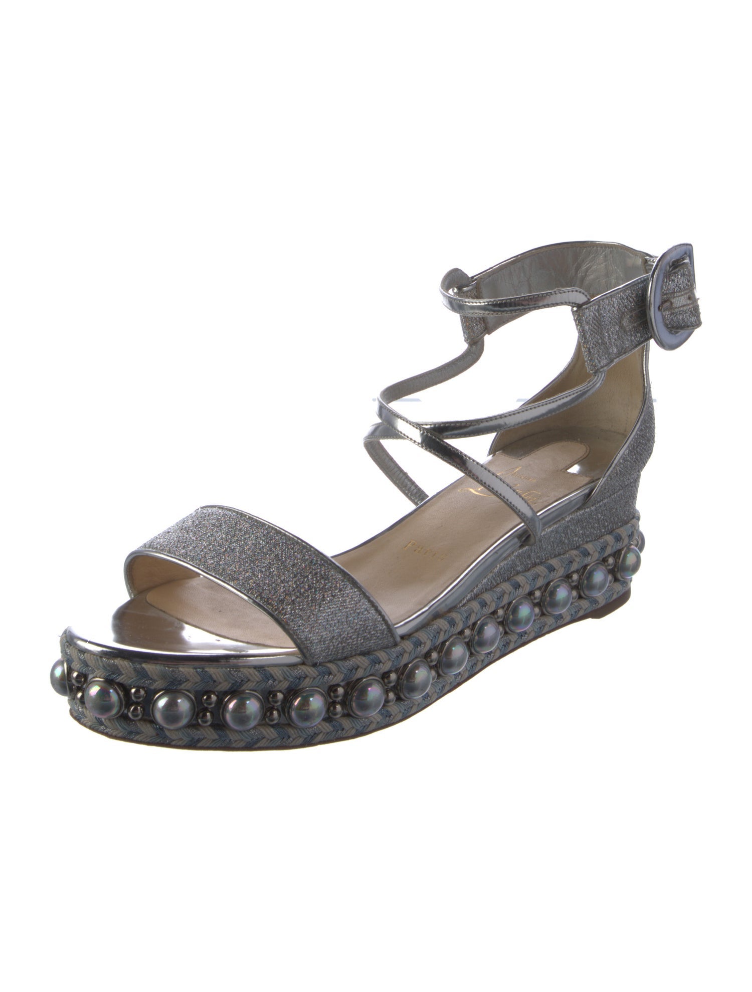 Christian Louboutin Canvas Studded Accents Espadrilles