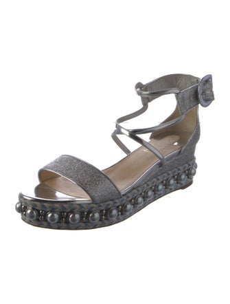 Christian Louboutin Canvas Studded Accents Espadrilles