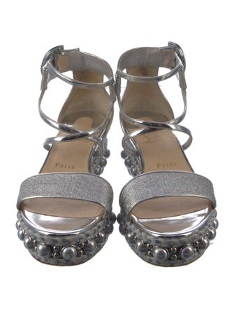 Christian Louboutin Canvas Studded Accents Espadrilles