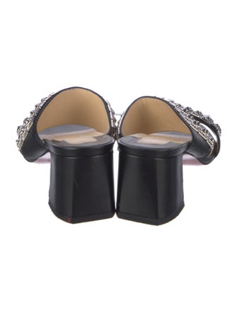 Christian Louboutin Rockstud Accents Leather Slides