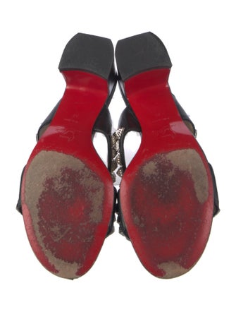 Christian Louboutin Rockstud Accents Leather Slides