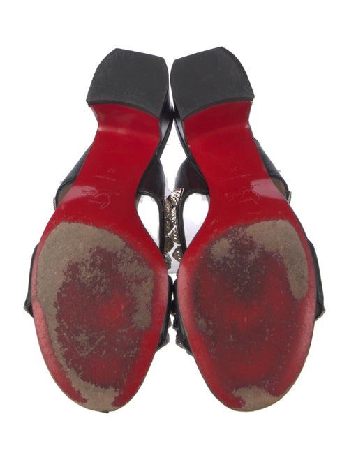 Christian Louboutin Rockstud Accents Leather Slides