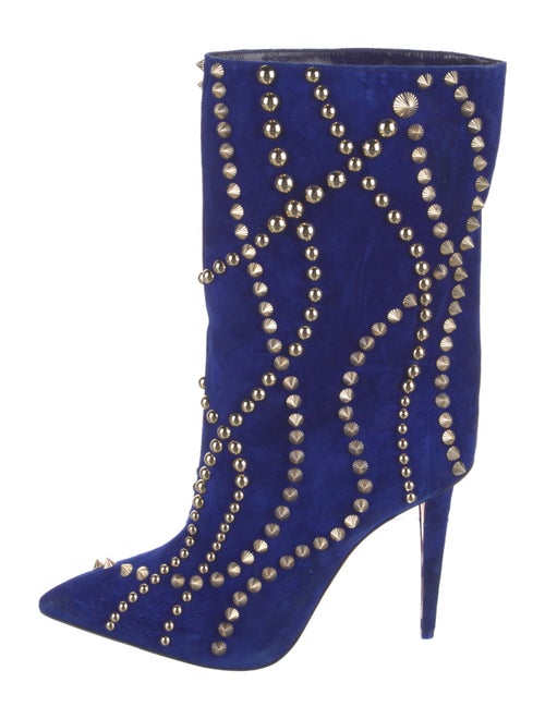Christian Louboutin Suede Studded Accents Boots