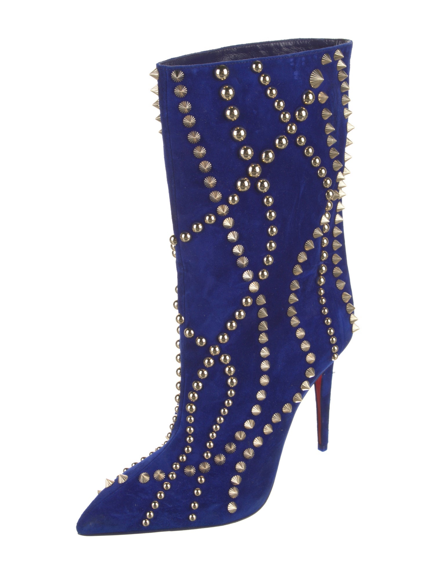 Christian Louboutin Suede Studded Accents Boots