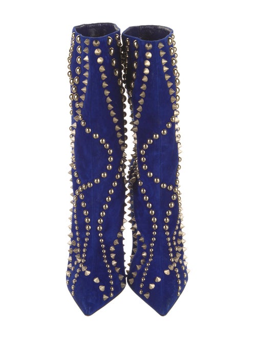Christian Louboutin Suede Studded Accents Boots
