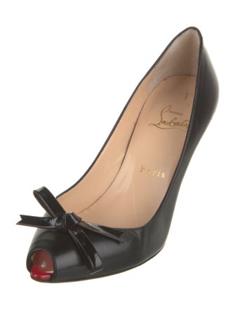 Christian Louboutin Leather Bow Accents Pumps