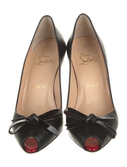 Christian Louboutin Leather Bow Accents Pumps